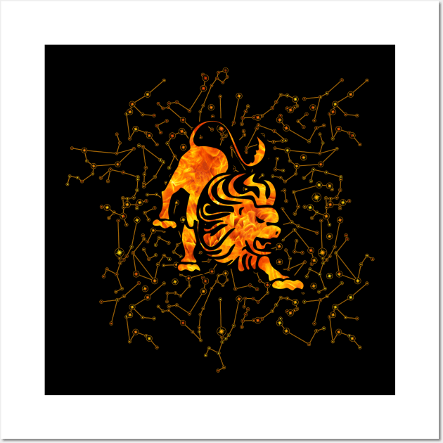 Leo Zodiac Fire element Wall Art by Nartissima